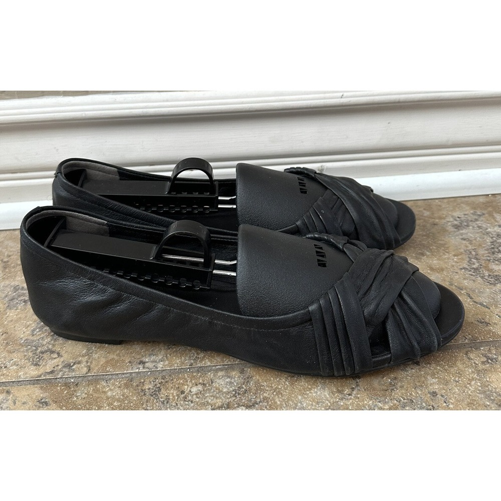 Cole Haan Black Leather  Open Toe Slip-On Shoes Shoes